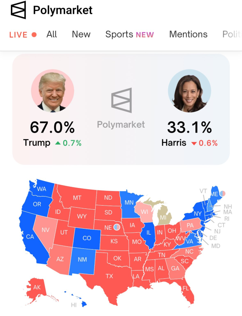 Trump Leads Projected 2024 Election Map Against Harris as Campaign Heats Up